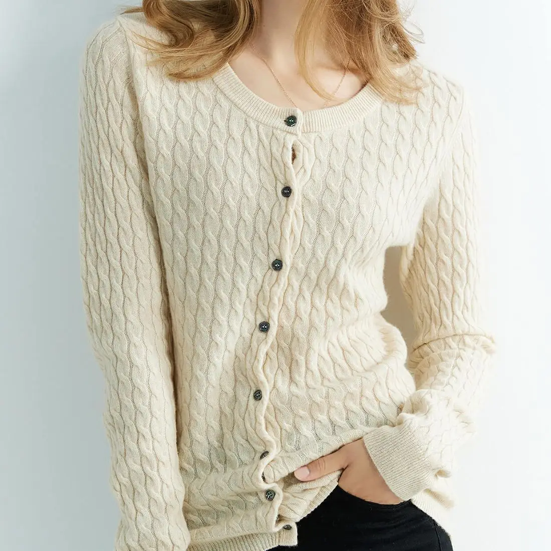 Knitted Sweaters Cardigan Cashmere Sweater Women Coat 100% Merino Wool Long Sleeve Top Fashion Jacket Winter Fall Clothes Female 2
