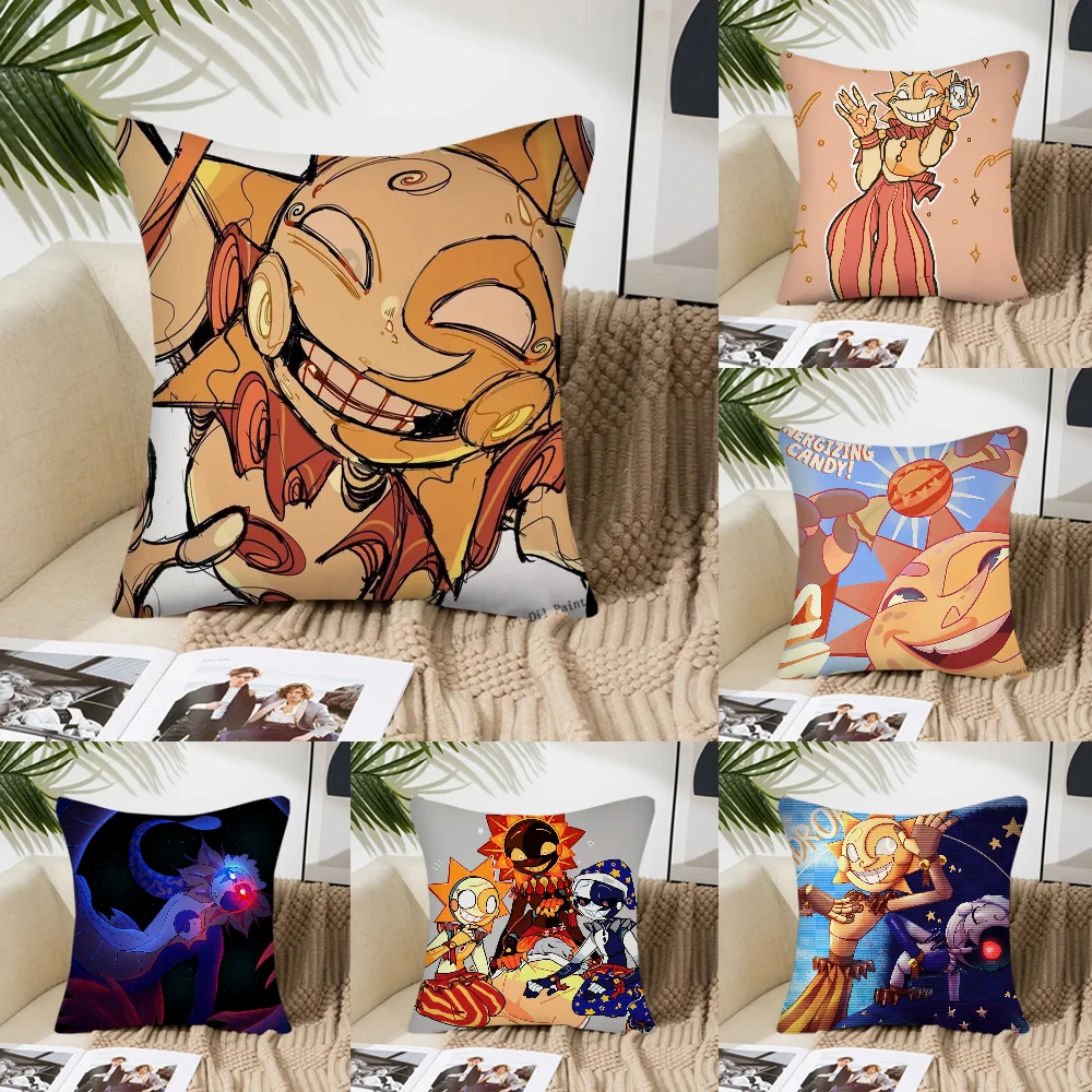 Sundrop And Moondrop Fnaf Pillow Case Square Pillow Bedroom Sofa Leisure Comfort Cushion Car Living Room Home Decoration 40X40 4