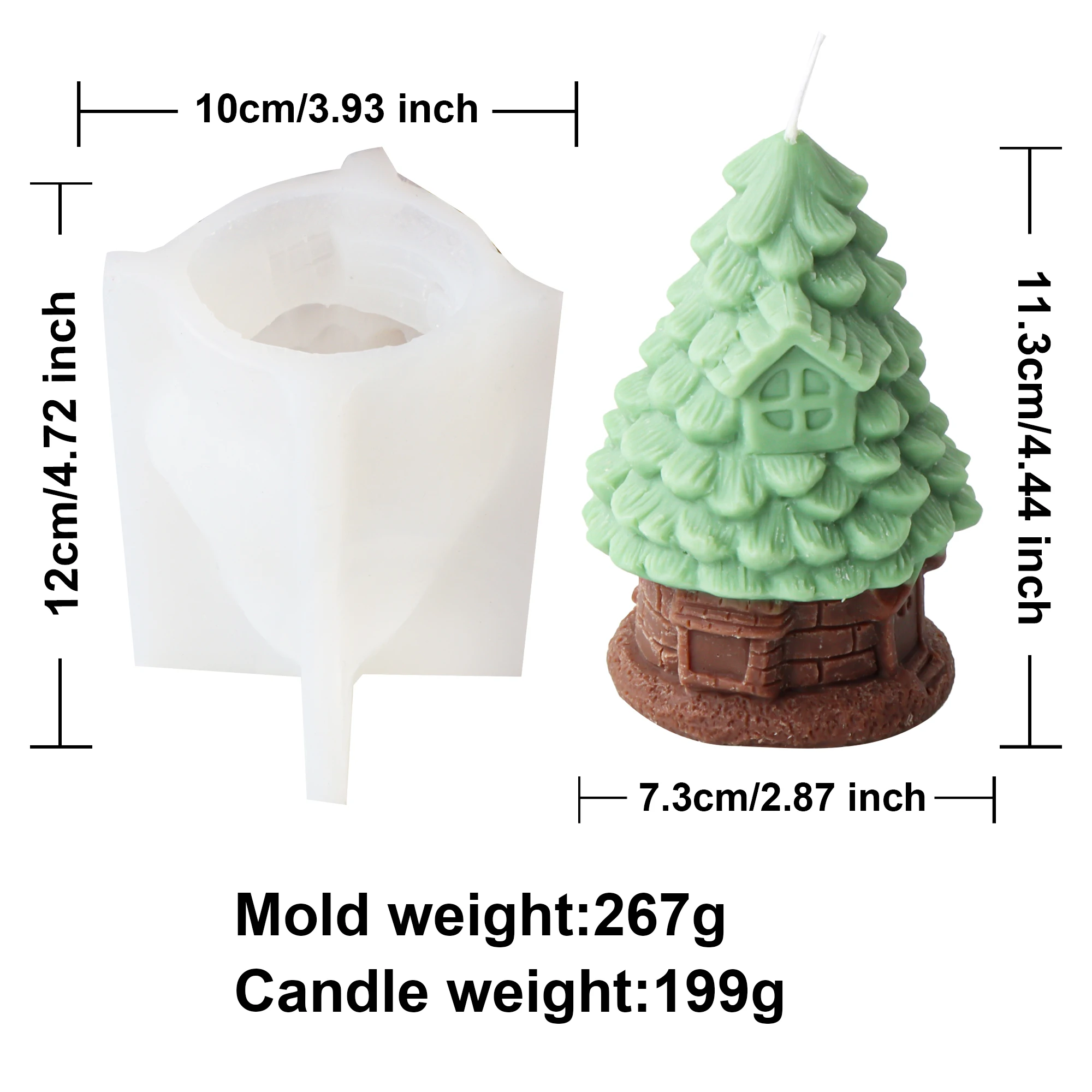 Silicone Pine Tree Mold for DIY 3D Christmas Candle Crafting