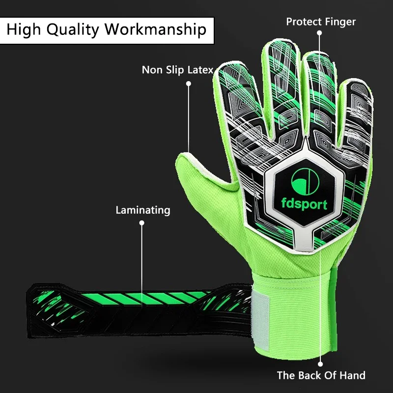 Childs Professional Goalkeeper Gloves Kids Football Latex Thickened Protection Goalkeeper Gloves Soccer Goalie Non-slip