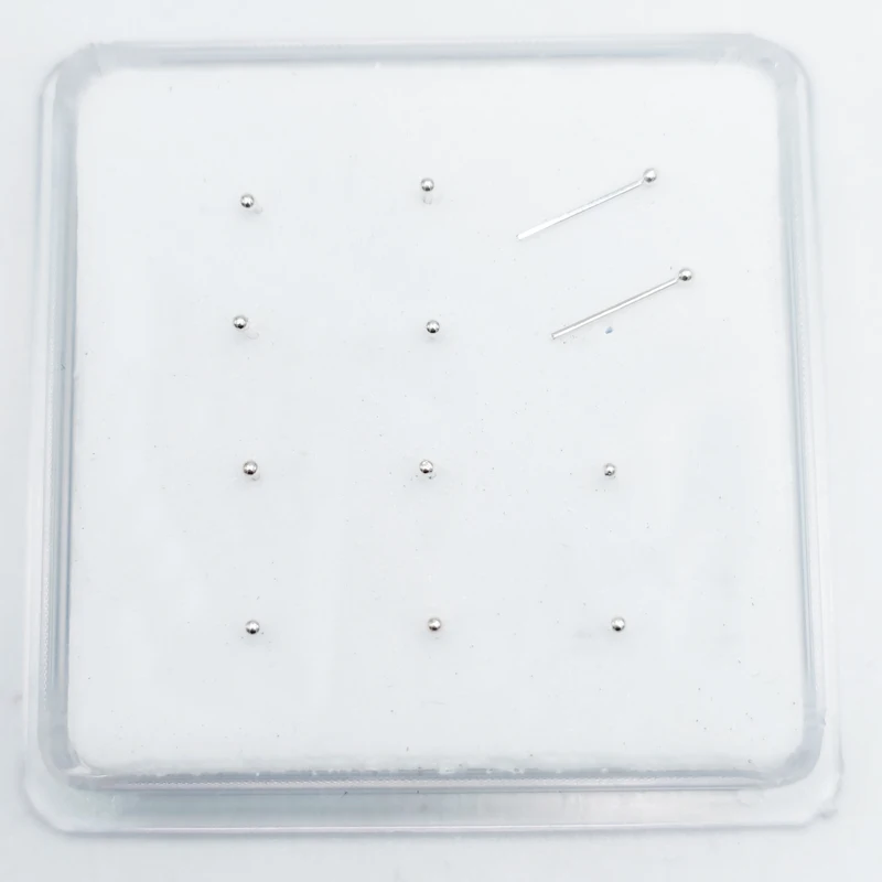 925 sterling silver Tiny 1.2mm nose studs pin piercing Ball Shape Nose ring piercing jewelry 12pcs/pack