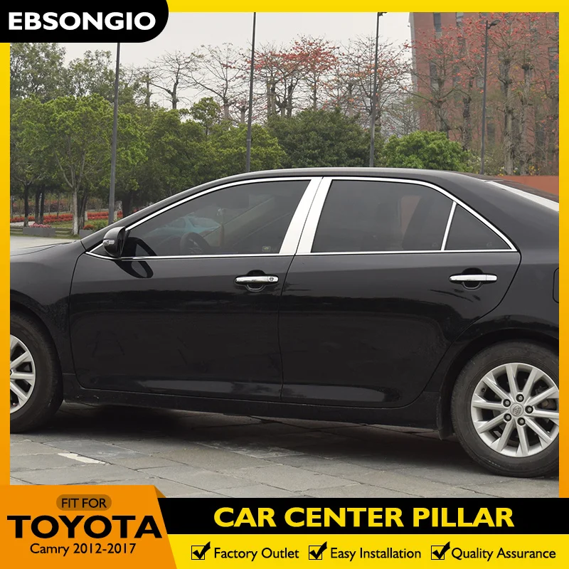 

Стайлинг автомобиля, оконные накладки из нержавеющей стали, центральные колонны B + C, колпачки для столбов, молдинг, 6 шт., подходит для Toyota Camry 2012-2017