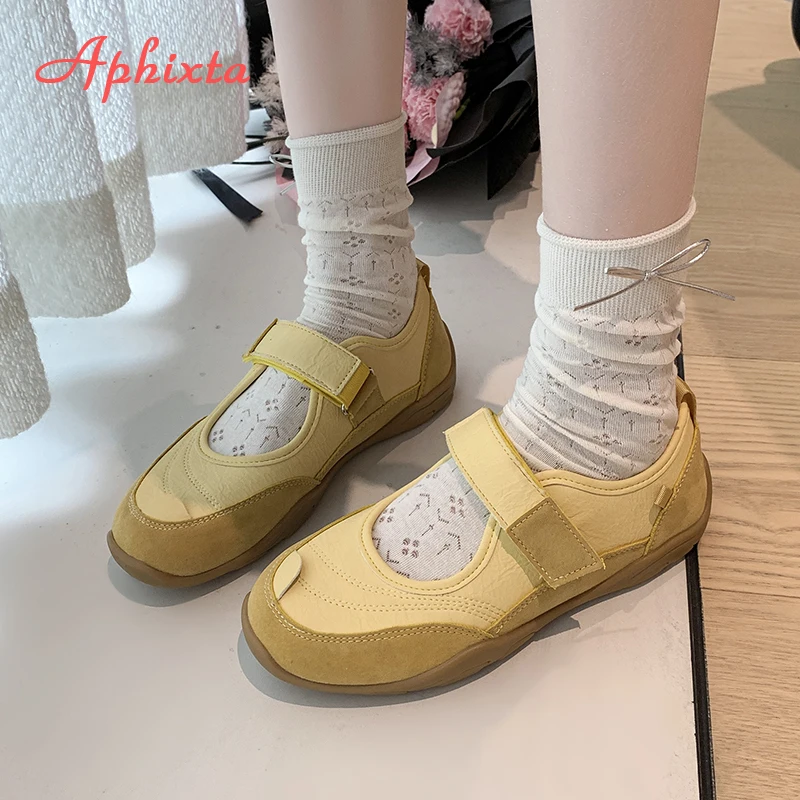 Aphixta Flat With Women Loafers Patchwork Flats Hook Loop Height Increasing Casual Shoes Pink Loafers Comfortable Woman Shoes