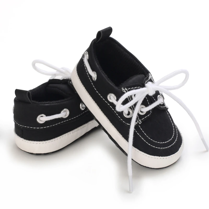 New Baby Shoes Boys And Girls' Sports Shoes Lace Up Preschool Children's Cloth Sole Non Slip First Step Shoes Baby Newborn 4