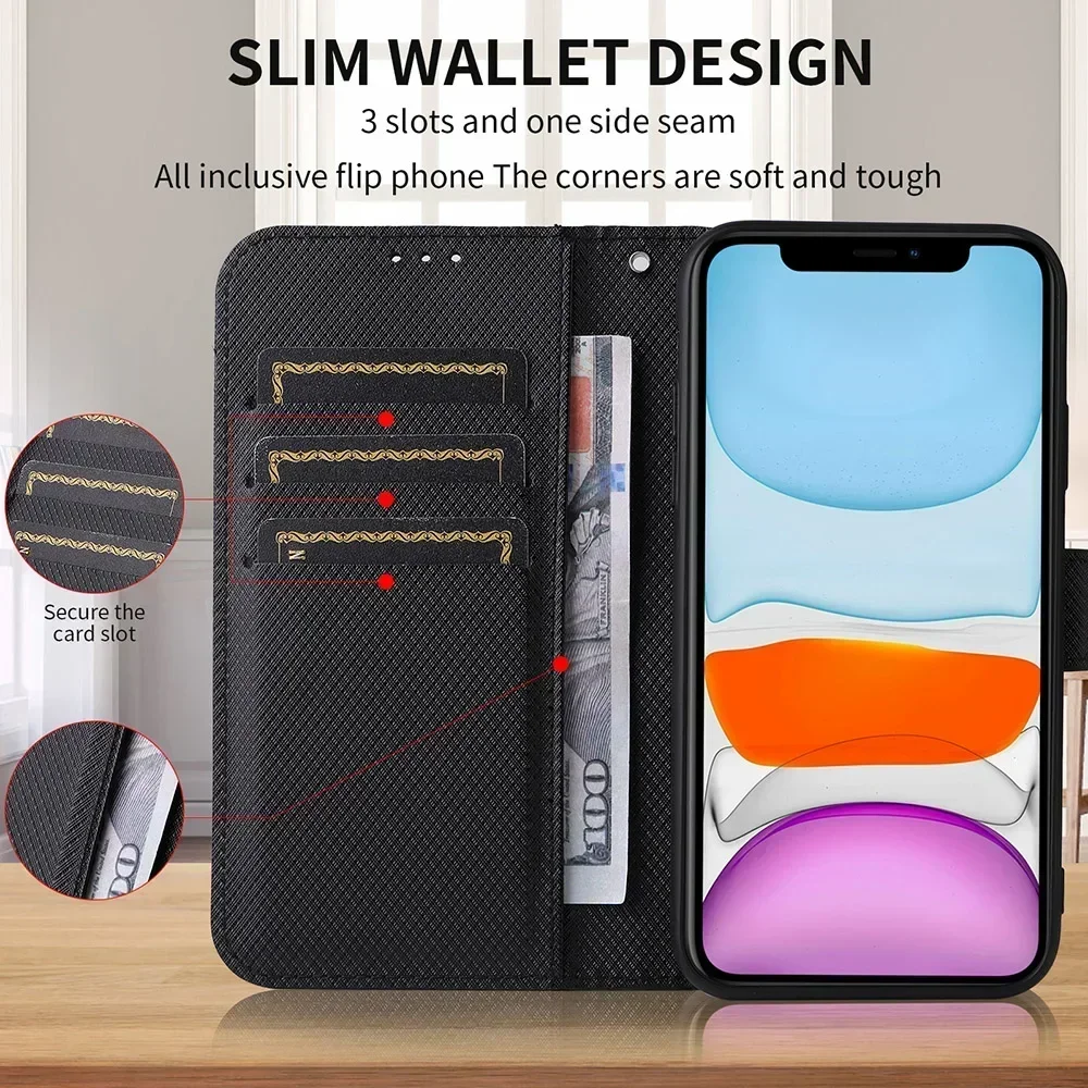 Flip Book Protective Cover with Wallet and Card Slots Holder