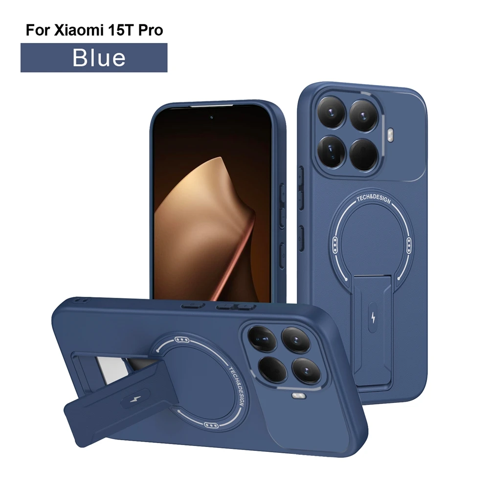 Luxury Invisible Stand Magnetic Case with Wireless Charging and Anti-Fall Protection