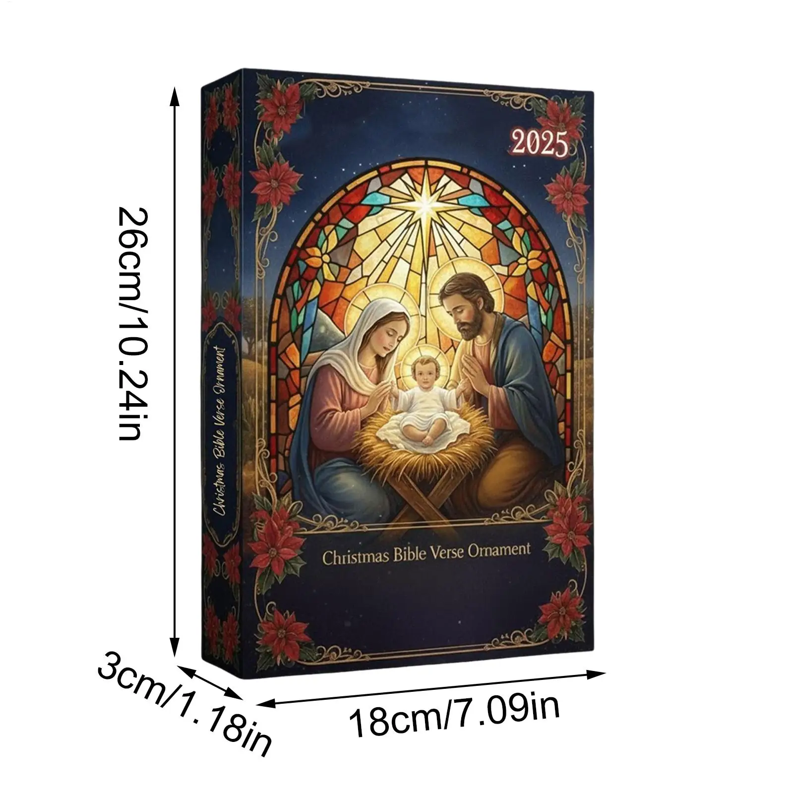 Christmas Countdown Bible Verses Nativity Pendant Decoration 24 Days Christmas Countdown Ornament for Pious People Xmas Gifts