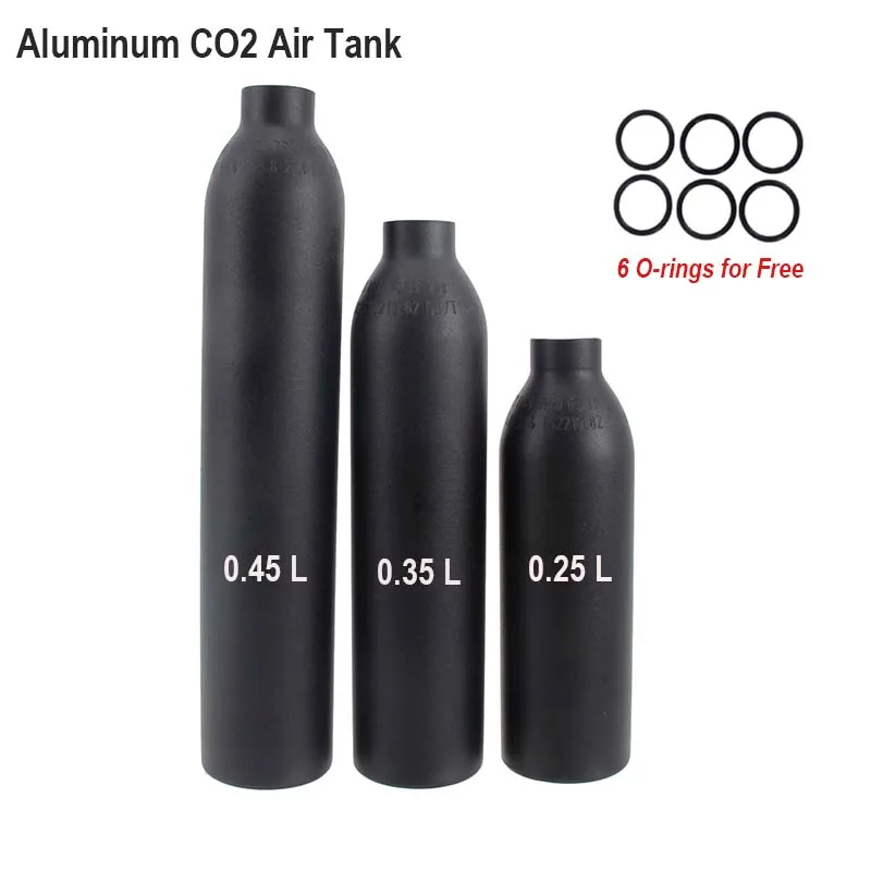 Empty 0.45/0.35/0.25L Aluminum CO2 Air Tank Safety explosionproof High
