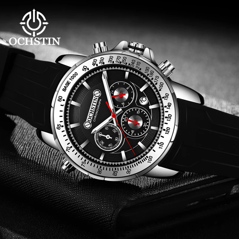 OCHSTIN2024 new creative nylon series vintage industrial style men's quartz watches multifunction quartz movement men's watches