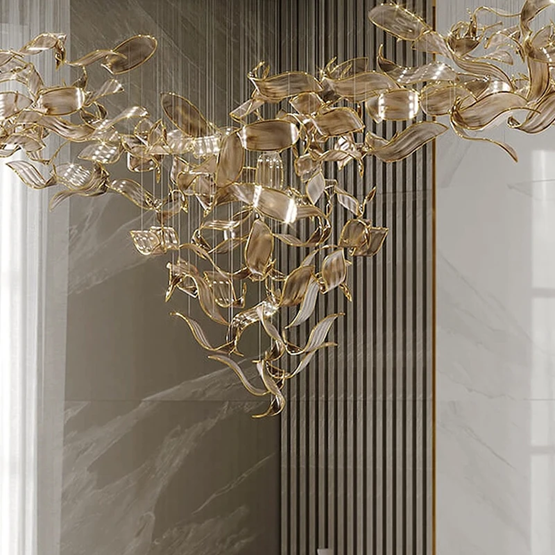 Glass Leaf Pendant Chandelier 5