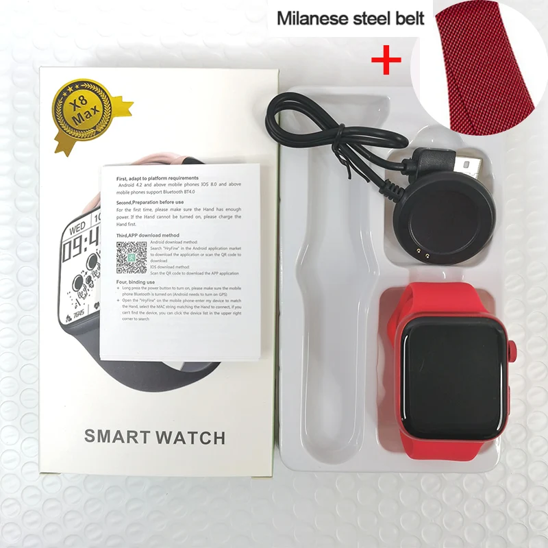2022 New X8 Max Wholesale Smart Watch X8max SmartWatch 1.75inch Dialing Bluetooth Music Sports Sleep Monitoring Heart-rate PK X8 