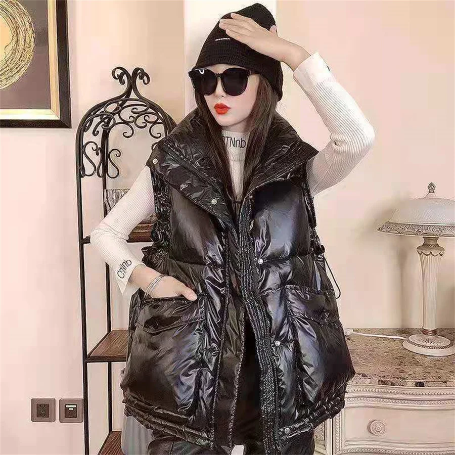 

Warm Women's Short Vest Coat Autumn Winter Pockets Casual Ladies Sleeveless Jacket Solid Waistcoat for Female