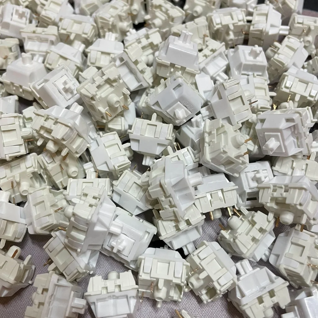 FEKER 화이트 대리석 스위치 선형 5 핀 MX 스위치, HIFI 공장 윤활, DIY 맞춤형 기계식 키보드 키트, 용수철 20mm POM 축