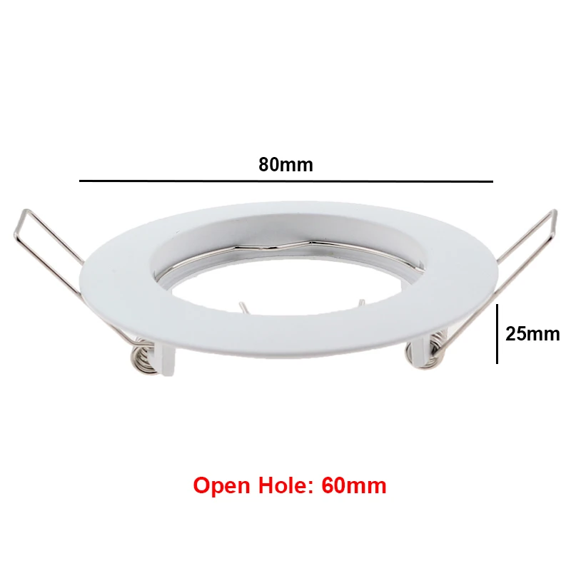 10PCS Round recessed LED Ceiling light holder frame mr16 lamp fixtures trim rings whiteceiling