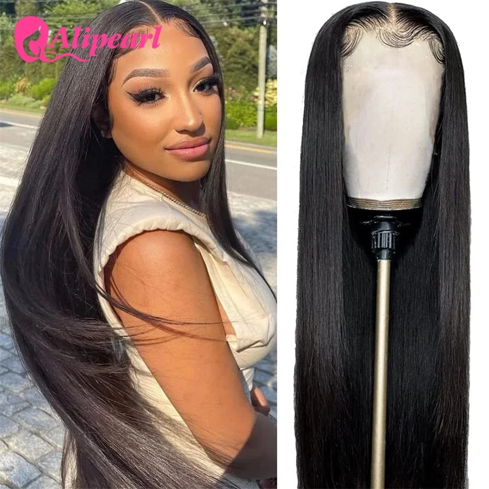 AliPearl Hair Real HD 5x5 Lace Closure Wig Human Hair Wigs Brazilian Straight Human Wig Pre-Plucked For Women human hair wig lace front wig human hair wigs front lace wig