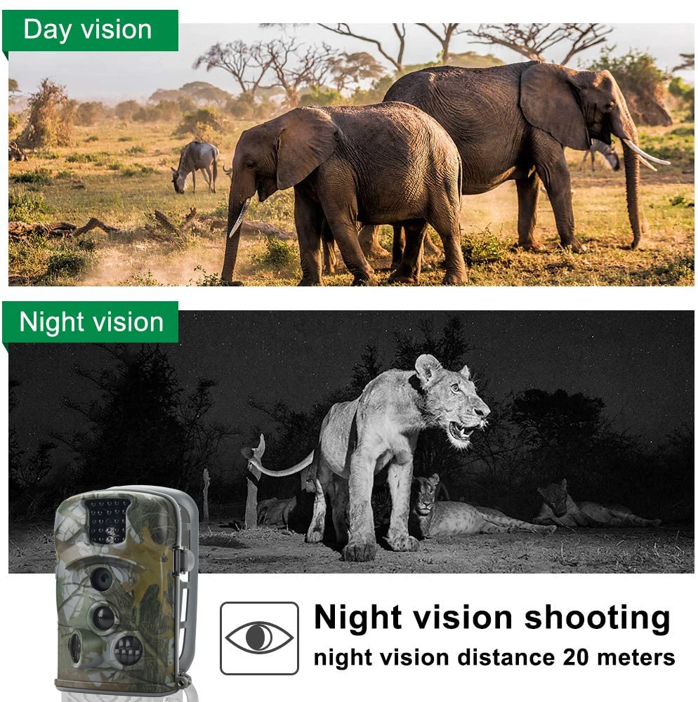 940nm LED Hunting Camera Trail Cameras HC5210A 20MP 1080P(30fps） IP65 Photo Trap 0.3s Trigger Wildlife Surveillance Cams Track