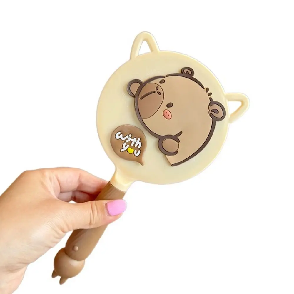 Anti-slip Handle Capybara Handheld Mirror Comfortable Grip Lightweight Portable Hand Mirror Clear Water-proof