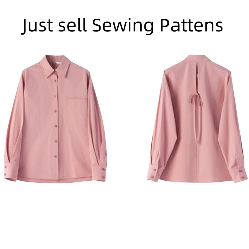 Shirt Pattern Women's Casual Top Long Sleeve Clothing Printing Cutting Drawing Sewing Pattens