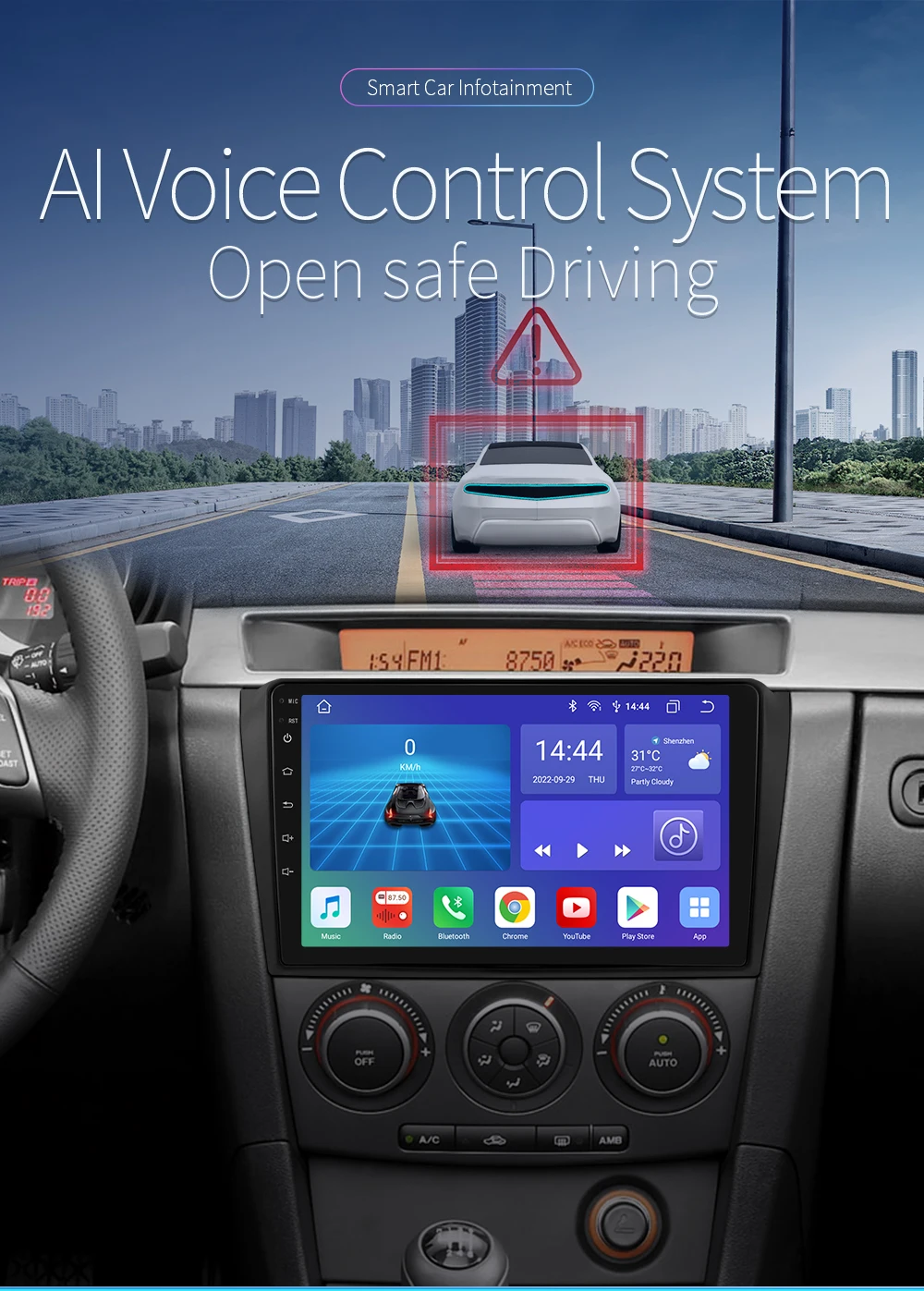 8G 128G Android 13 Car Radio For Mazda 3 2004-2009 Carplay AI Voice 4G Car Multimedia GPS 2din Intelligent Screen autoradio