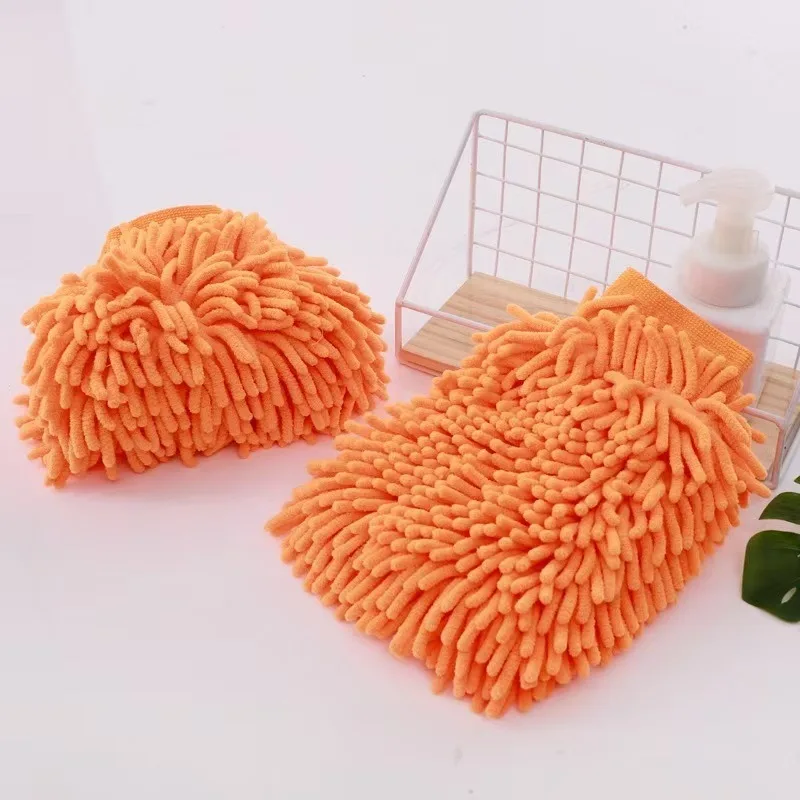 Ultra-Soft Double-Sided Long Pile Car Wash Mitt – Thick Plush Microfiber Dust Removal Tool for Home and Vehicle Cleaning