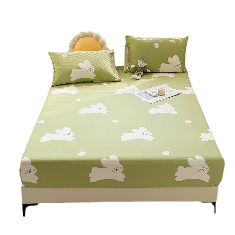 

Cotton Fitted Sheet, Non slip Mattress Cover, Cotton Bedcover