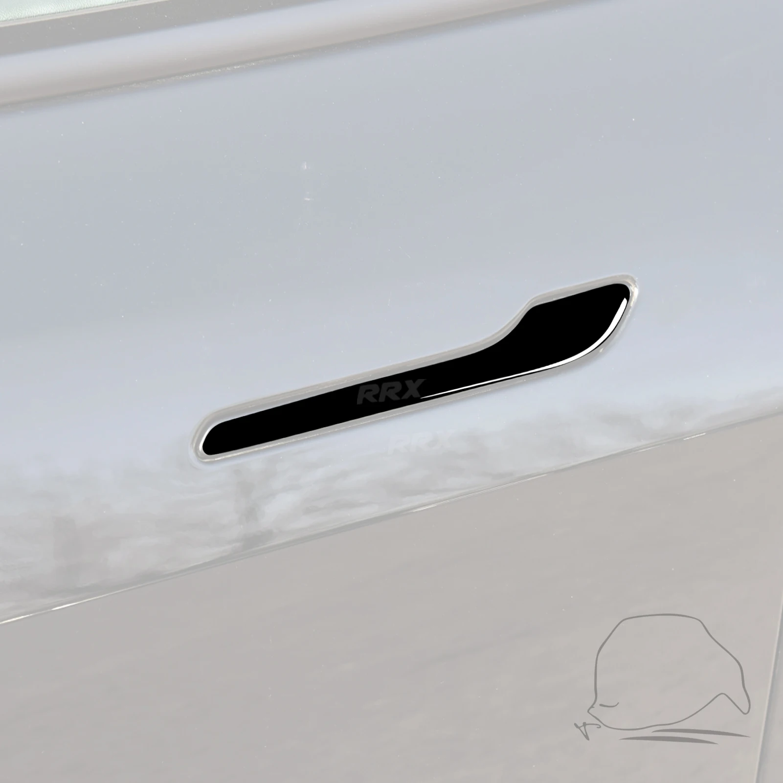 Car Exterior Door Grab Handle Decal Decoration Cover Trim ABS Black For Tesla Model Y -/ Model 3-Accessories