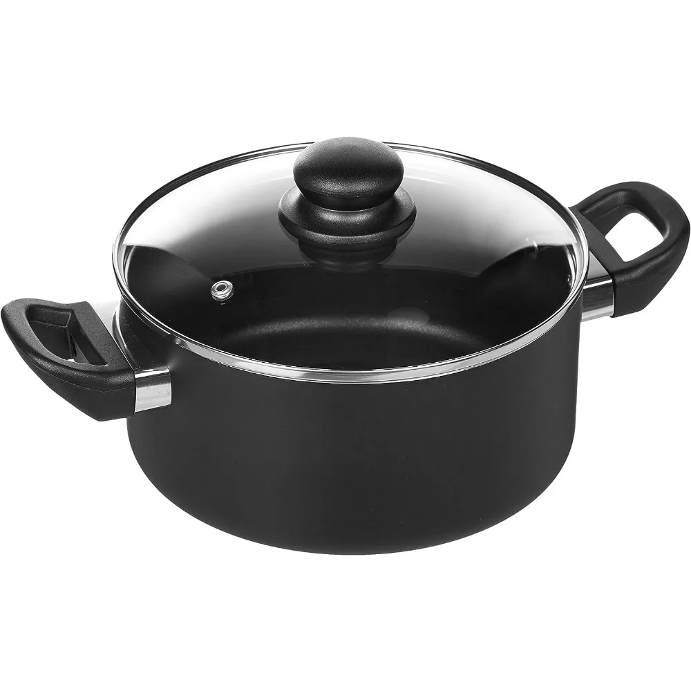 Basics 8-Piece Non Stick Cooking Pot Set, Pots and Pans, Black Cooking Pots  Set - AliExpress