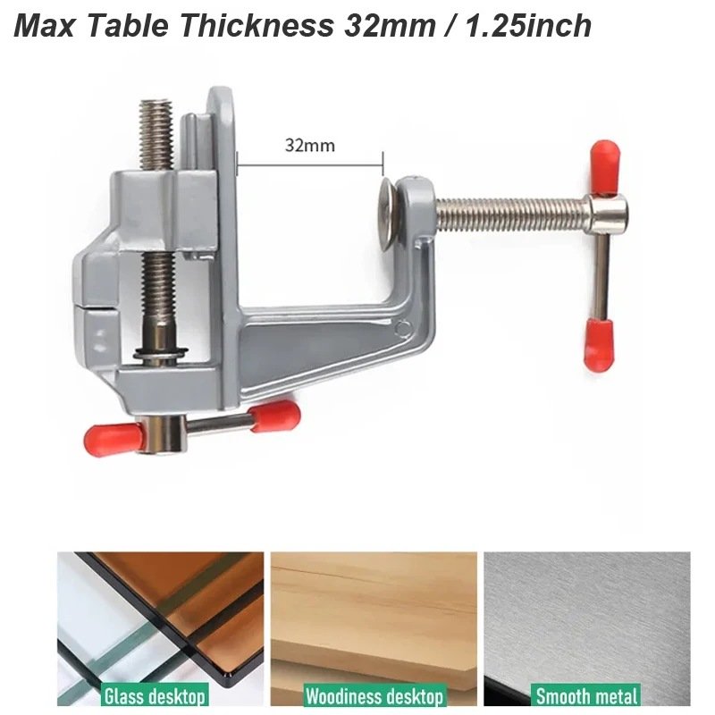 Morsetto Da Banco In Lega Di Alluminio 35 Mm – Mini Morsa Portatile Per Officina E Hobby, Serraggio Rapido