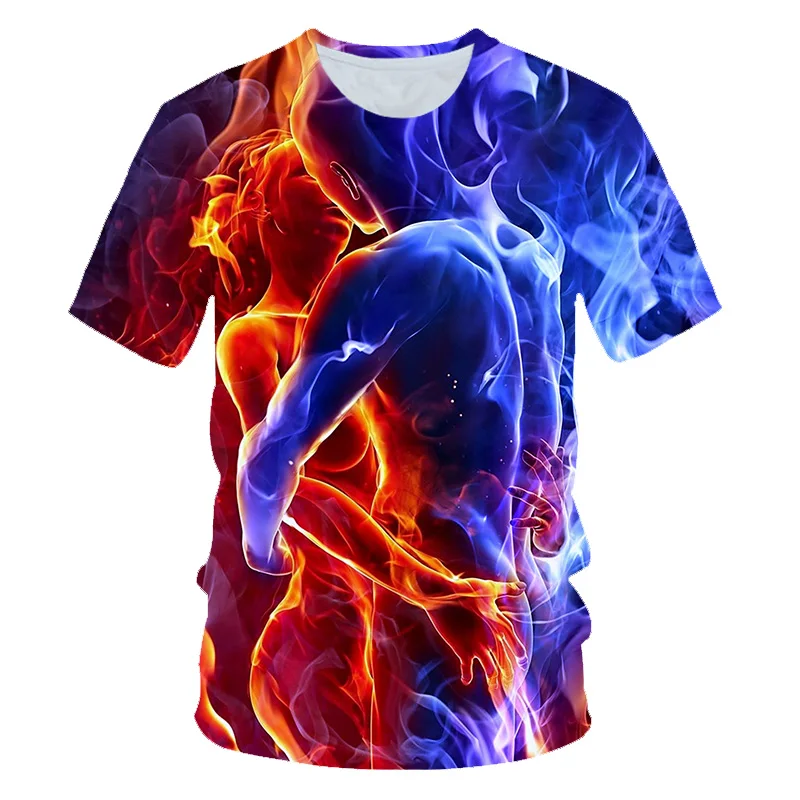 t shirt kid size 2022 Summer Hot sell 3d Printed kid T shirt Green Flame Cool Psychedelic kids T shirt O Collar Casual boy girl Street Tee Tops baby girl cotton t shirt	