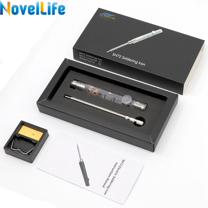Electric Soldering Iron SH72 65W Adjustable Temperature T12 12V-24V Input 220-400 Degree