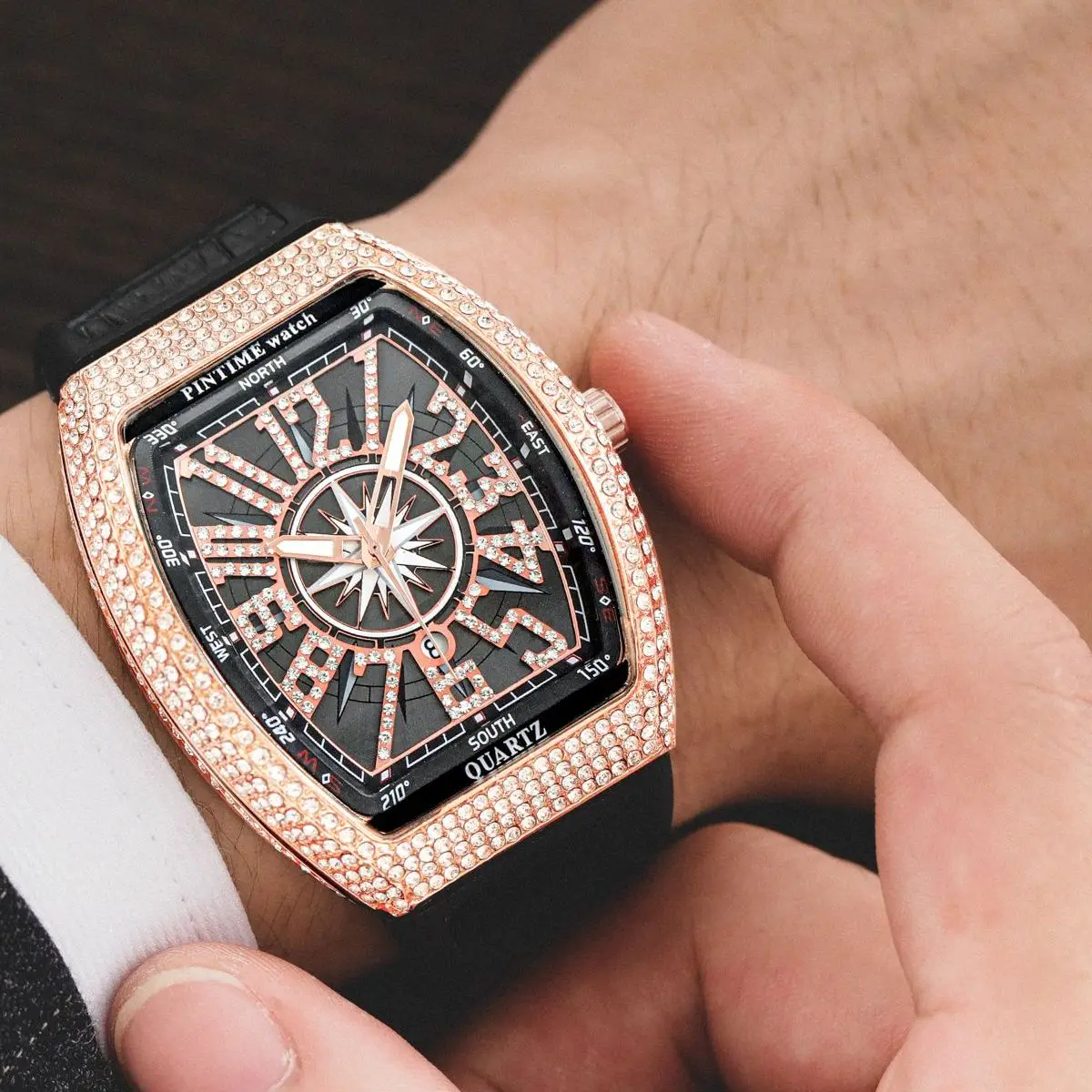 PINTIME Men Watch Fashion Business Quartz Watches Top Brand Luxury Waterproof Luminous Leather Strap Men\'s Wristwatches Relogio
