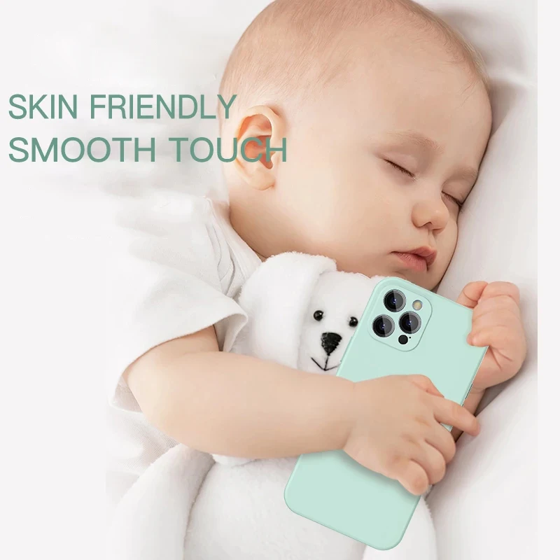 Colorful Shockproof Soft Silicone Phone Case with Built-in Fluff Lining