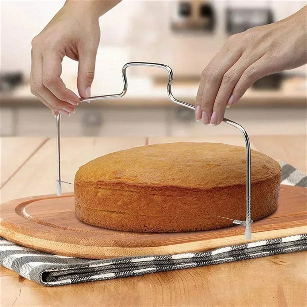 Double Wire Adjustable Cakes Cutter Stainless Steel Cupcakes Levelers Fondant Leveling Layer Slicer Baking Decorating Tool