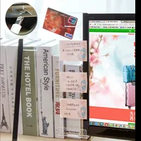 1pc Creative Acrylic Monitor Message Memo Board for Sticky Note Transparent Name Card Phone Holder Desktop Plastic Holder 2