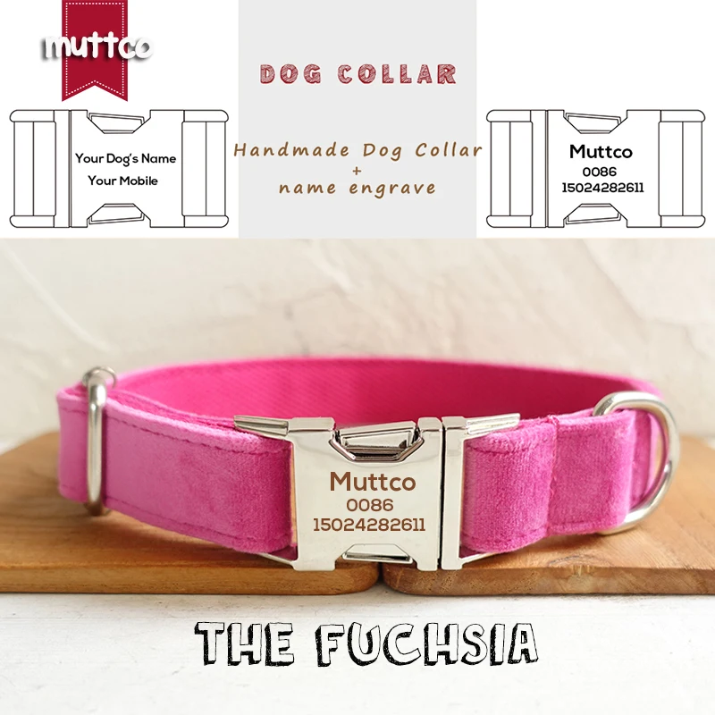 

MUTTCO, персонализированный ошейник с гравировкой, ярлык, ошейник с регулируемым дизайном для щенка, 5 размеров, UDC146