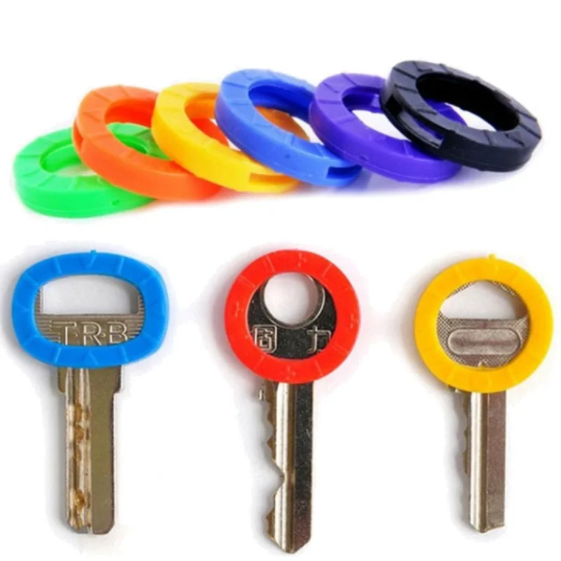 12/24/48PCS Key Accessories Hollow Multicolor Rubber Soft Locks Key Cap Silicone Covers Toppers Ring Cover Protector key caps covers