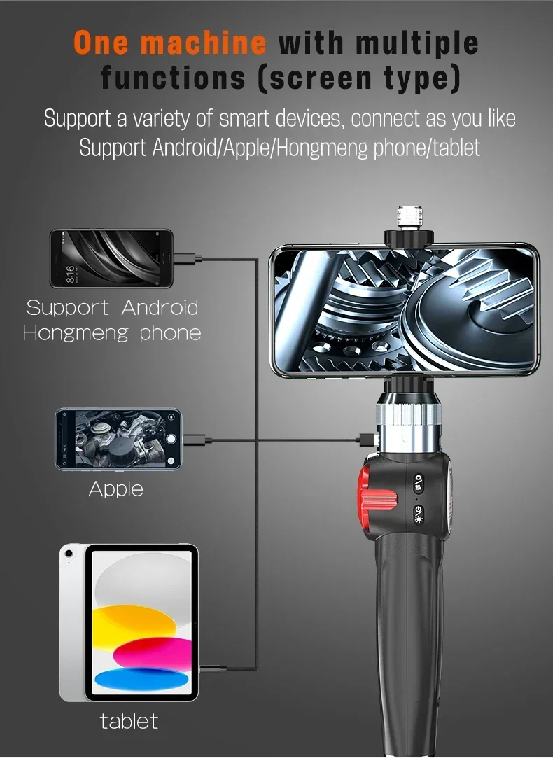 랄캠 핫셀 도매 안드로이드 IOS 6.2mm 양방향 180도 1MP 스티어링 내시경 USB 엔도스코프 OEM 차량 검사