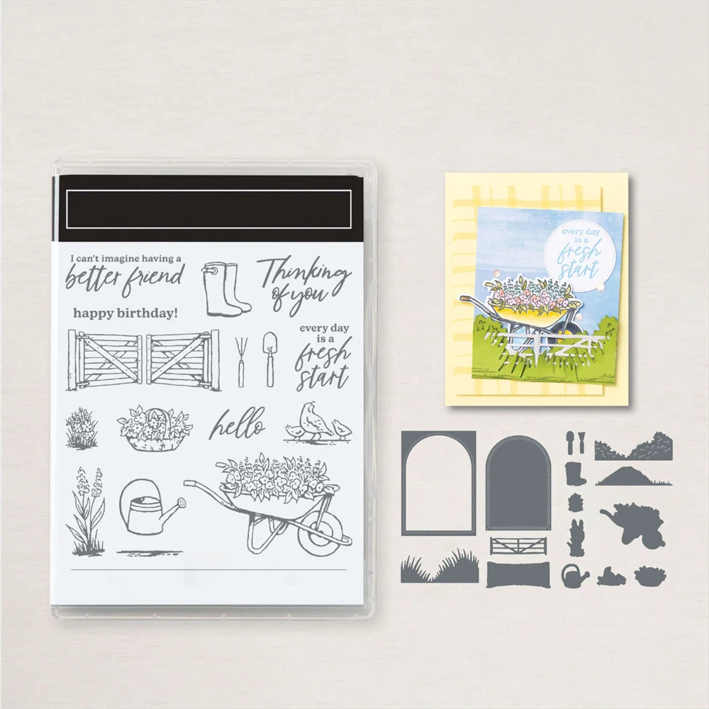 Metal Cutting Dies/Clear Silicone Stamp Garden Meadow Thinking of You DIY Craft Card Album Making Scrapbooking Stencil ST03