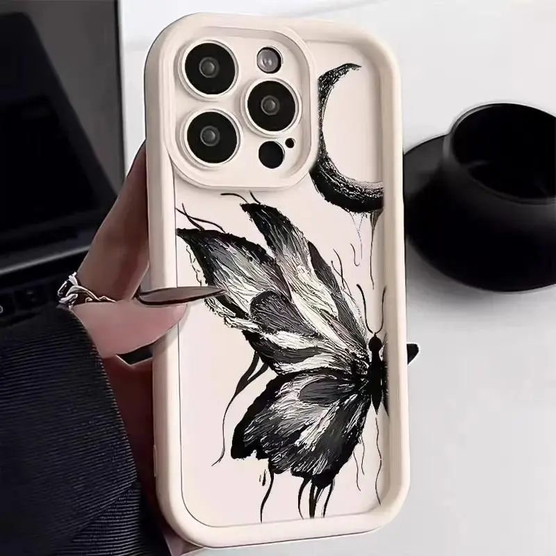 Retro Butterfly Silicone Phone Case - Stylish and Durable Cover