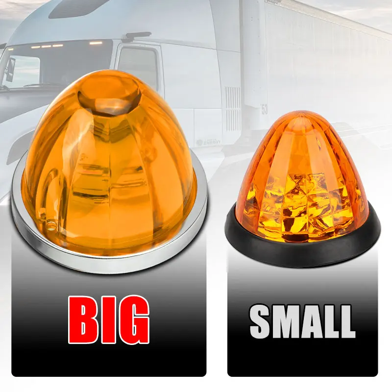LED Marker Lights 2PCS Lorry Side Light Car Truck Side Marker Signal Indicator Trailer Watermelon Lamp LED Waterproof 12V 24V Car Clearance Light