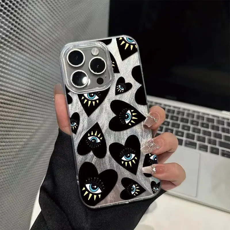 Creative Black Love Retro Anti-Drop Phone Case Cover