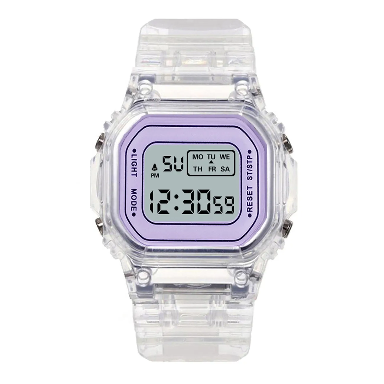 Digital Sport Watch para homens e mulheres, relógio de pulso dourado, relógio casual, transparente, presente do amor, crianças, crianças, feminino, moda