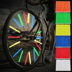 12PCS/Bag Bicycle Wheel Spokes Reflective Sticker Tube Strip Warning Light DIY 7.5cm MTB Cycling Reflector Reflective Safety Kit