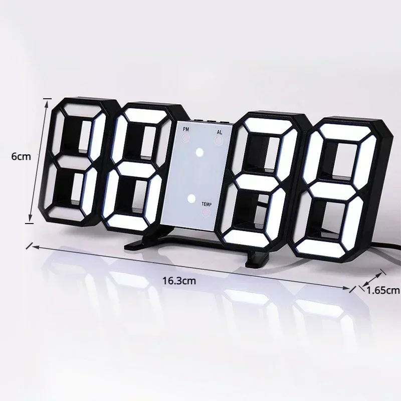 3D led digital clock Wall Decoration Glow Night Mode Decoration for Bedroom Adjustable Electronic Watch Room Decor Aesthetics
