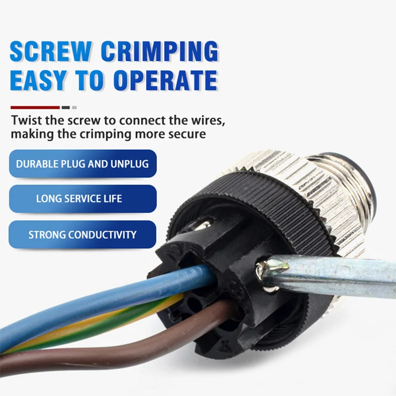Waterproof IP67 Aviation Plug Socket Connector - Screw Threaded Coupling - 1 Piece
