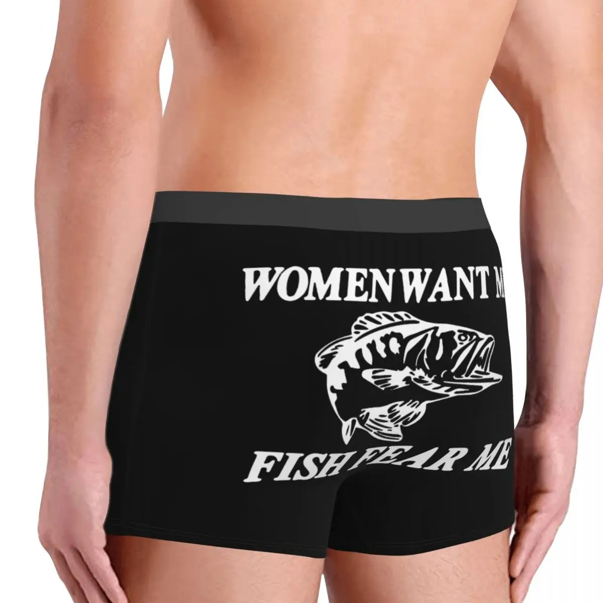 Women Want Me Fish Fear Me Boxer Shorts For Men 3D Printed  Fishing Fisherman Underwear Panties Briefs Breathbale Underpants 4