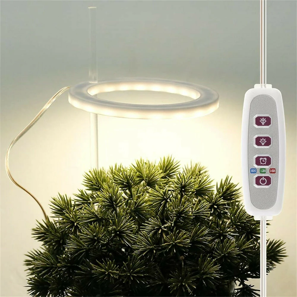 5PCS Full Spectrum Dimmable USB LED Grow Light Plant Growing Indoor Plants Ring Lamp - 5