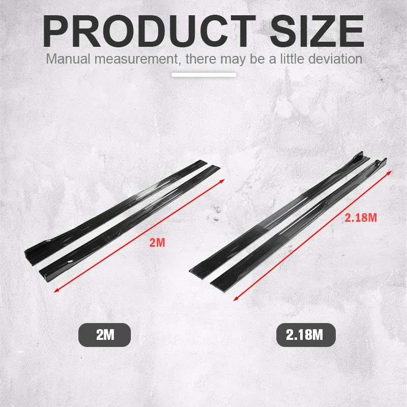 범용 사이드 스커트 익스텐션 로커 플레이트 립 분리기 범퍼, BMW 메르세데스 벤츠 도요타 아우디 닛산 혼다용, 8 개, 2m, 2.18m