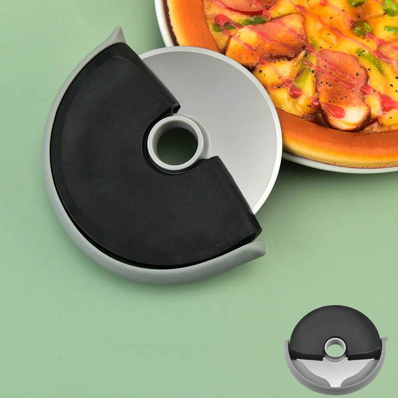 Round Wheel Cutting Knife For Pizza With Lid Stainless Steel Roller Dough Pizza Slicer Cutter Pastry Baking Kitchen Accessories