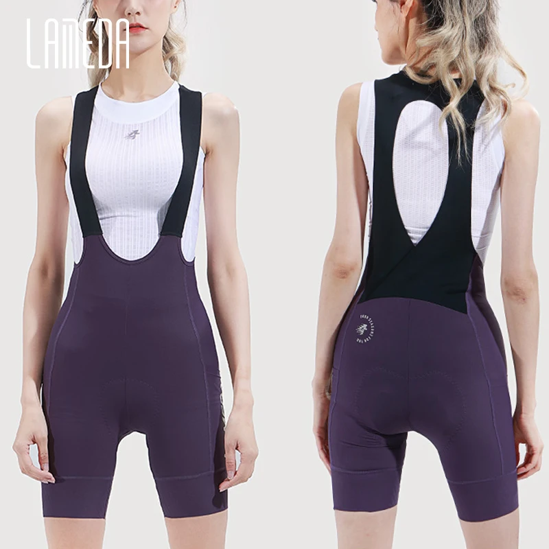 Lameda Women's Cycling Bib Shorts High Elasticity Bicycle Shorts Pants Breathable Comfortable Mtb Cycling Clothing